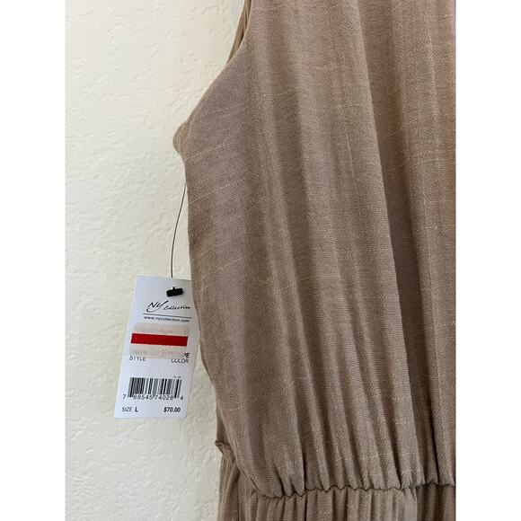 NWT NY Collection Womens Crochet Trim Casual Maxi Dress Large Fairy Casual Boho - Picture 13 of 16